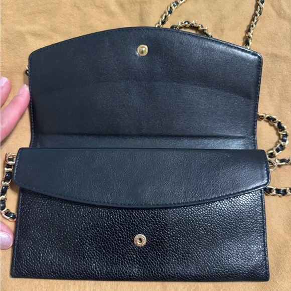 Chanel Black Caviar Leather Wallet w/COA - Picture 2 of 11